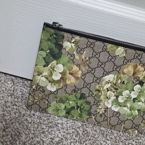 Gucci Floral Canvas Bag with Green and Cream Accents